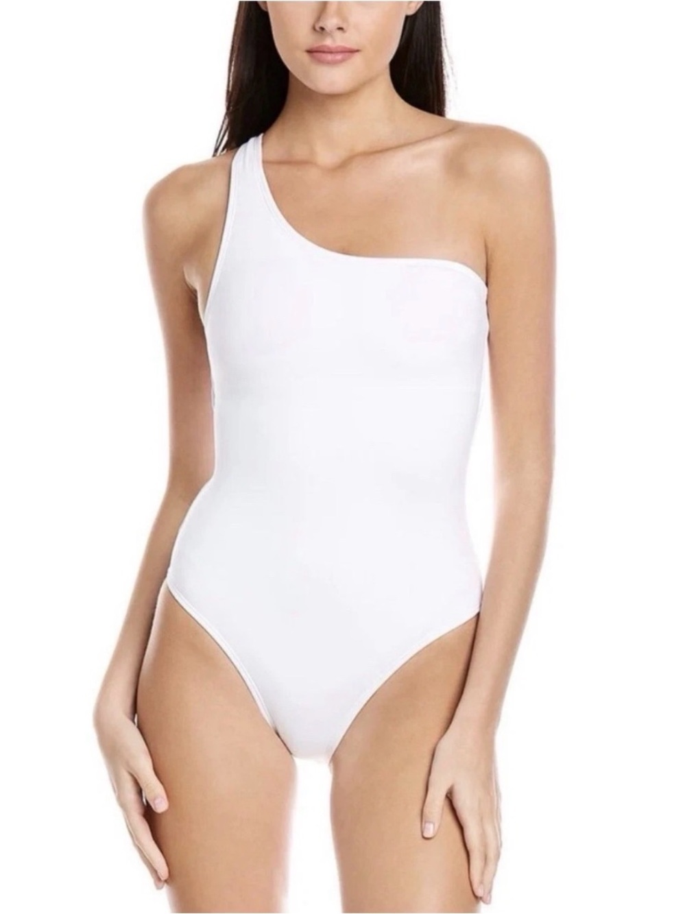 NWT Andie The Nantucket One Piece Swimsuit White One Shoulder Size Small